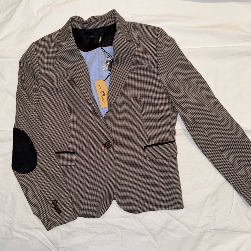 Houndstooth print blazer